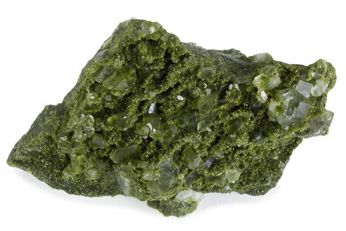 Quartz Crystals on Pistachio-Green Epidote - Turkey #371789
